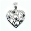 Image 1 : Silver Blue Sapphire(0.95ct) Rhodium Plated Pendant (~weight 3.8g)