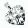 Image 2 : Silver Blue Sapphire(0.95ct) Rhodium Plated Pendant (~weight 3.8g)