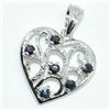 Image 3 : Silver Blue Sapphire(0.95ct) Rhodium Plated Pendant (~weight 3.8g)