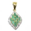 Image 1 : Gold plated Silver Emerald(2.75ct) Gold Rhodium Plated Pendant (~weight 3.1g)