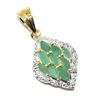 Image 2 : Gold plated Silver Emerald(2.75ct) Gold Rhodium Plated Pendant (~weight 3.1g)