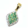 Image 3 : Gold plated Silver Emerald(2.75ct) Gold Rhodium Plated Pendant (~weight 3.1g)