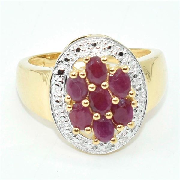 Silver Ruby(1.85ct) Rhodium Plated Ring (~weight 5.35g)