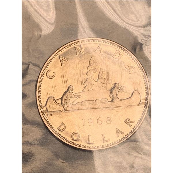 Royal Canadian Mint issued sealed 1968 Canoe $1.00 Coin