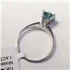 Image 4 : 14K White Gold Deep Blue Green Moissanite(1.4ct) Ring (~Size 6) (~weight 2.32g), Made in Canada, App