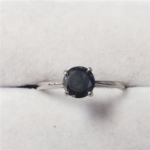 10K White Gold Black Diamond(0.87ct) Ring (~Size 6.5)(Ring is resizable for $40) (~length inches) (~