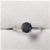 Image 1 : 10K White Gold Black Diamond(0.87ct) Ring (~Size 6.5)(Ring is resizable for $40) (~length inches) (~