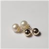 Image 2 : 10K Yellow Gold 2In1 Fresh Water Pearl Earrings (~Size )(Ring is resizable for $40) (~length inches)
