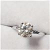 Image 3 : 14K White Gold White Moissanite(1.1ct) Ring (~Size 6)( (~weight 2.26g), Made in Canada, Appraised Re