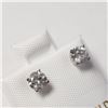 Image 2 : 14K White Gold Diamond (0.72Ct,Si1-I1,G-I) Earrings (~Size )(Ring is resizable for $40) (~length inc
