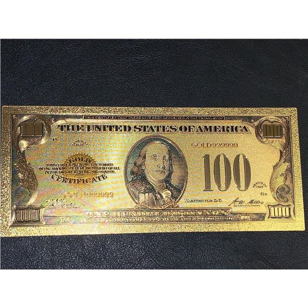 United States of America Gold Foil $100 Certificate collector note
