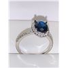 Image 2 : Ladies Horseshoe design 1.1 Carat Oval Cut Blue Topaz Solitaire ring size 7