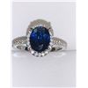 Image 3 : Ladies Horseshoe design 1.1 Carat Oval Cut Blue Topaz Solitaire ring size 7