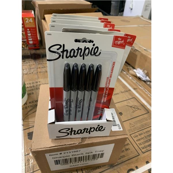 Case lot of Sharpies black 5 pack x 5
