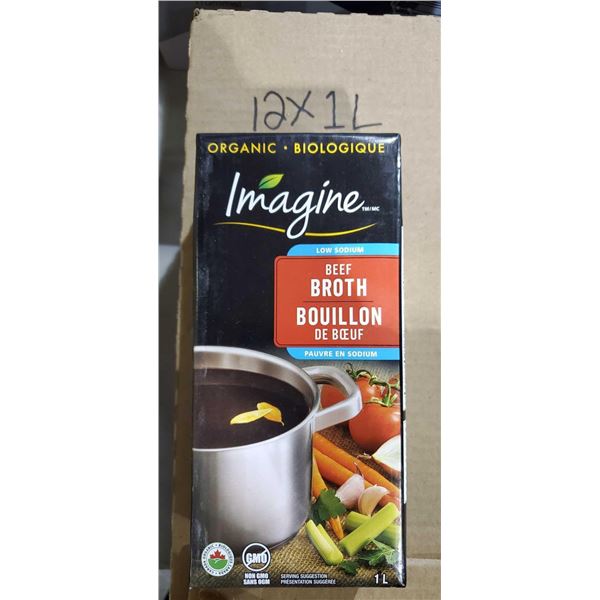 Case lot of Imagine Organic Beef Broth 12 x 1L
