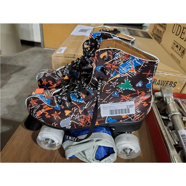 Pair of retro NEW Roller Skates size 42 with carry bag