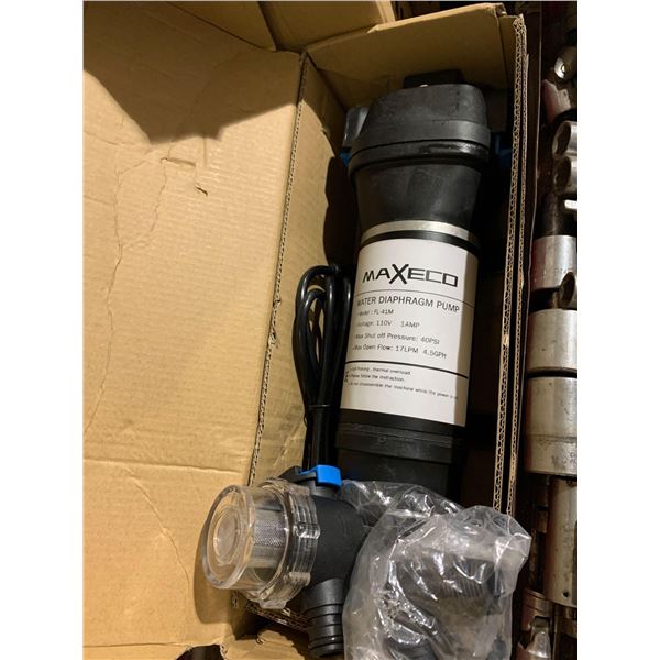NEW Maxeco water diaphragm pump kit 17 LPM with filter and connectors 110Volt