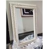 Image 1 : NEW Framed mirror white carved wood frame style approx 24 x 36 inch