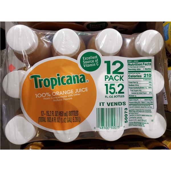 Tropicana 100% orange juice case lot 12 x 450ml