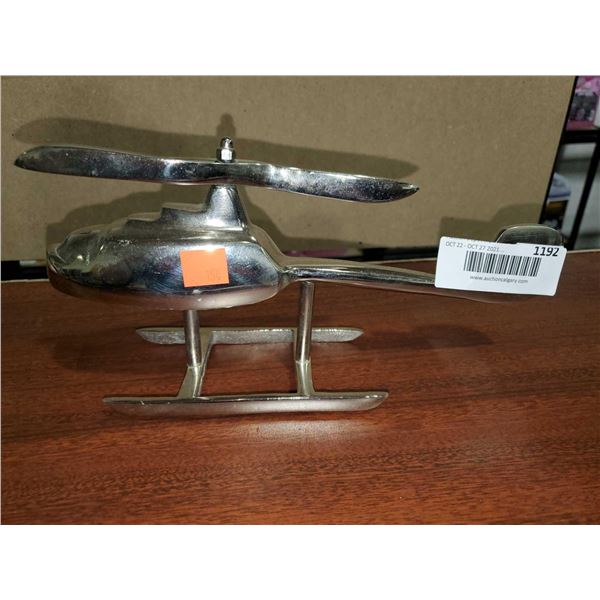 Chrome Helicopter desk decor