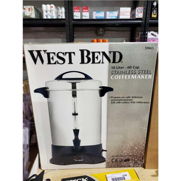 Westbend NEW 220V 60 cup coffee maker stainless steel