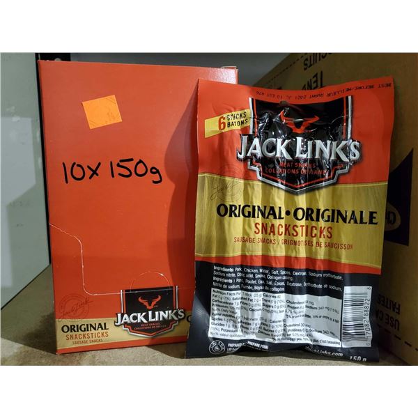 Jack Links original snack sticks case lot of 10 x 150g
