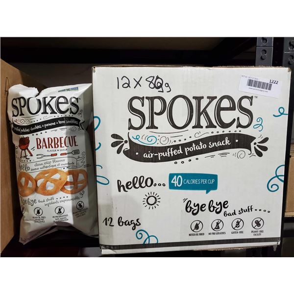 Spokes air puffed potaoe snacks BBQ case lot of 12 x 80g