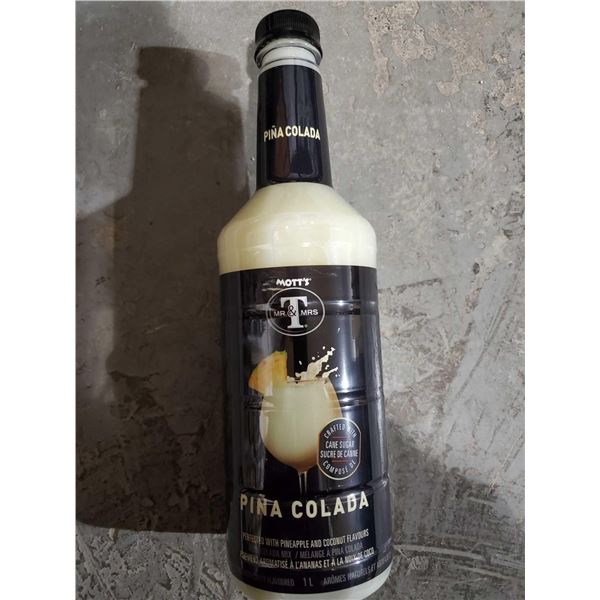 Motts Pina Colada Drink Mixer Case lot of 6 x 1L