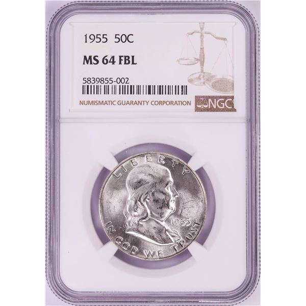 1955 Franklin Half Dollar Coin NGC MS64FBL