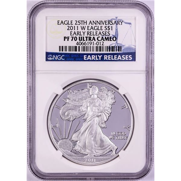 2011-W $1 Proof American Silver Eagle Coin NGC PF70 Ultra Cameo Early Releases