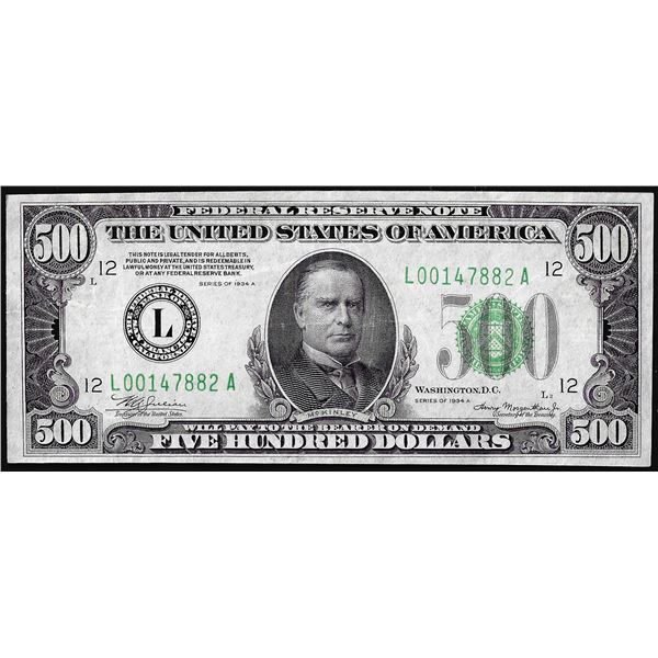 1934A $500 Federal Reserve Note San Francisco