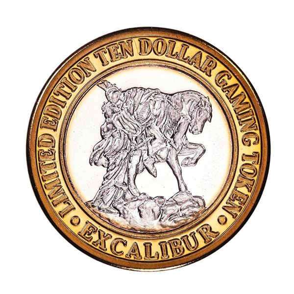 .999 Silver Excalibur Las Vegas Nevada $10 Casino Limited Edition Gaming Token