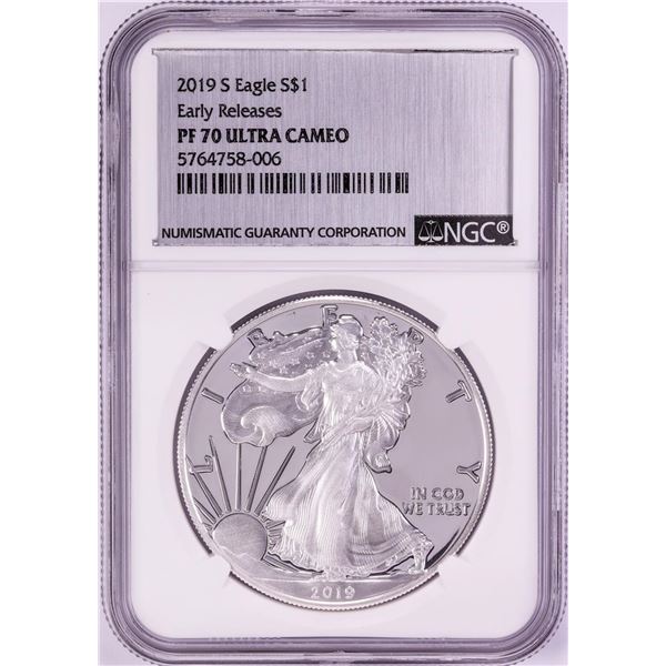 2019-S $1 Proof American Silver Eagle Coin NGC PF70 Ultra Cameo Early Releases