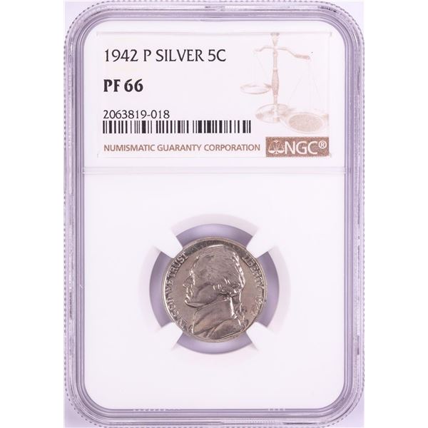 1942-P Proof Jefferson Silver Nickel Coin NGC PF66