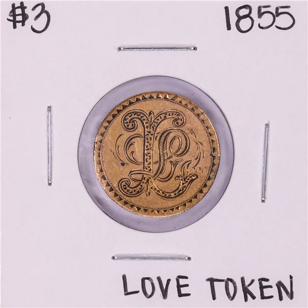 1855 $3 Indian Princess Head Gold Love Token Coin