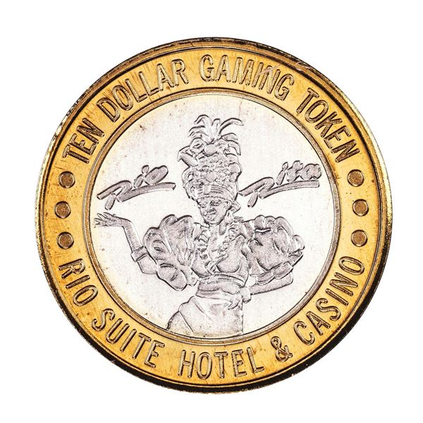 .999 Silver Rio Suite Hotel Las Vegas $10 Casino Limited Edition Gaming Token