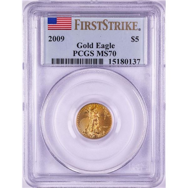 2009 $5 American Gold Eagle Coin PCGS MS70 First Strike