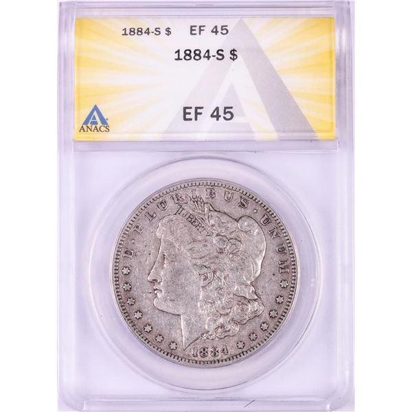 1884-S $1 Morgan Silver Dollar Coin ANACS EF45