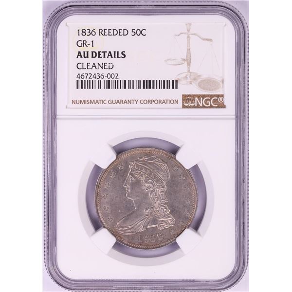1836 Reeded Edge Capped Bust Half Dollar Coin NGC AU Details GR-1
