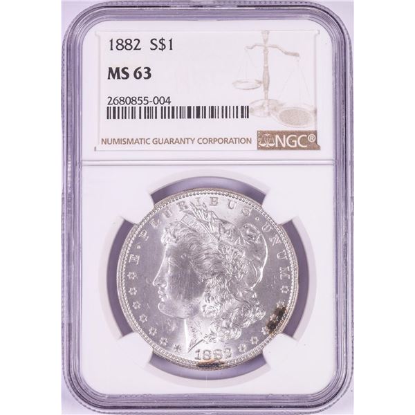 1882 $1 Morgan Silver Dollar Coin NGC MS63