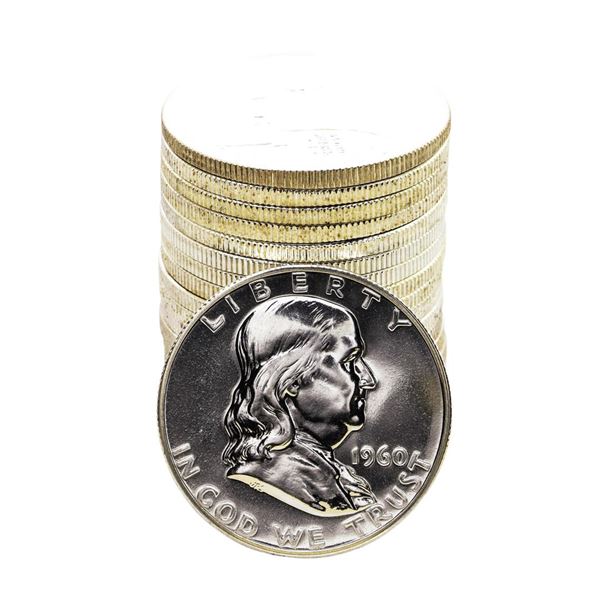 Roll of (20) Proof 1960 Franklin Half Dollar Coins