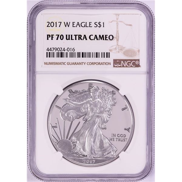2017-W $1 Proof American Silver Eagle Coin NGC PF70 Ultra Cameo