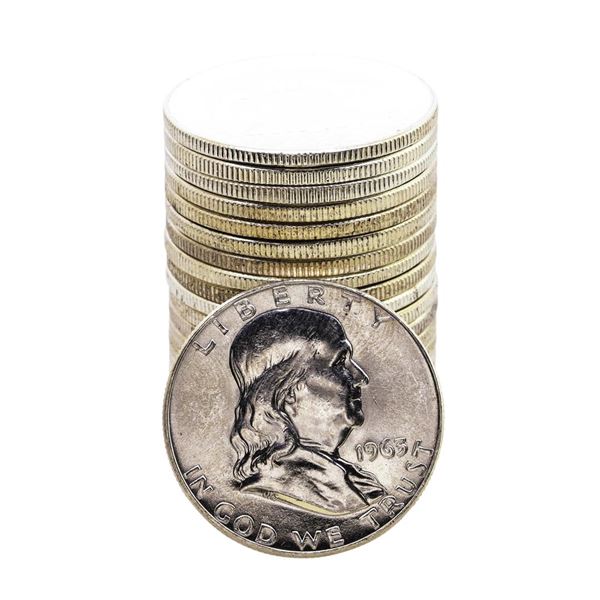 Roll of (20) Brilliant Uncirculated 1963-D Franklin Half Dollar Coins