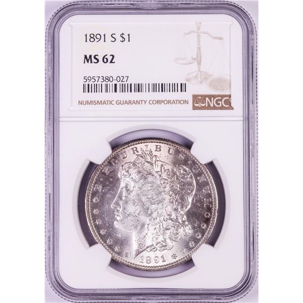1891-S $1 Morgan Silver Dollar Coin NGC MS62