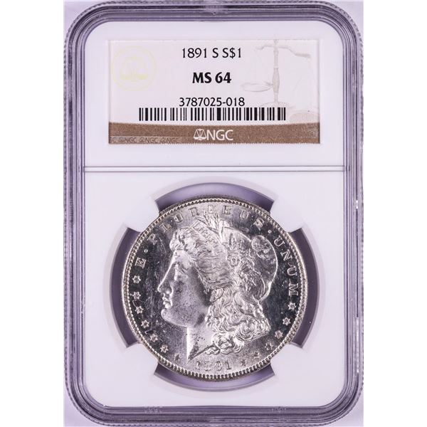 1891-S $1 Morgan Silver Dollar Coin NGC MS64