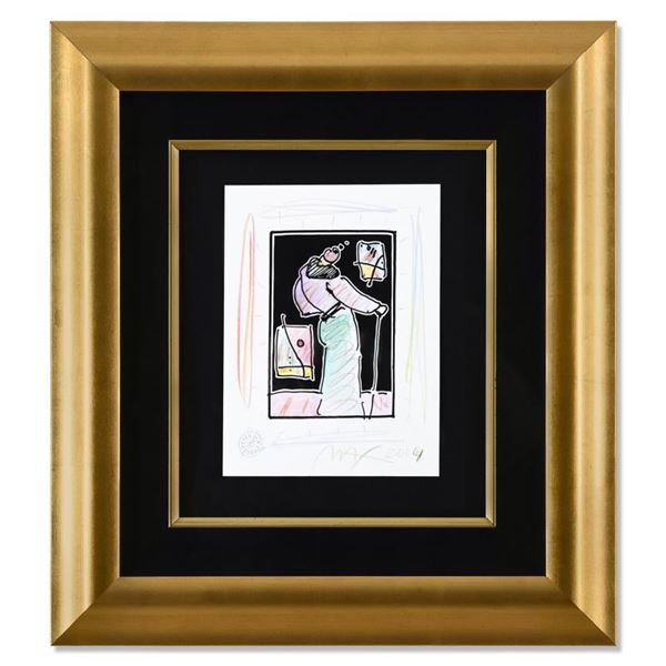 Peter Max "Sage With Cane Ii" Original Mixed Media On Board