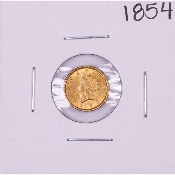 1854 Type 1 $1 Liberty Head Gold Dollar Coin