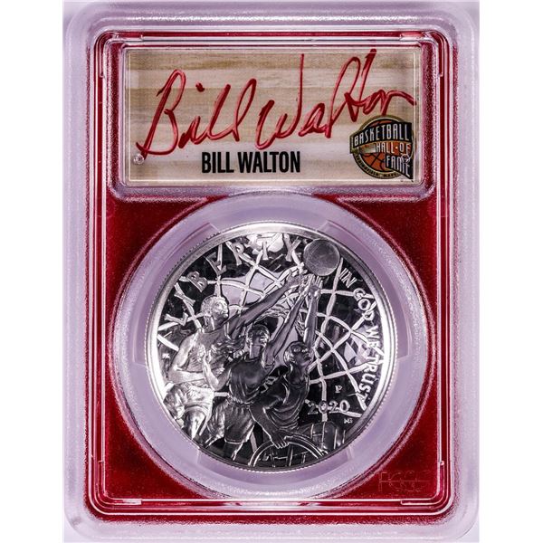 2020-P $1 Basketball HOF Silver Dollar Coin PCGS PR70DCAM Bill Walton Signature FDOI