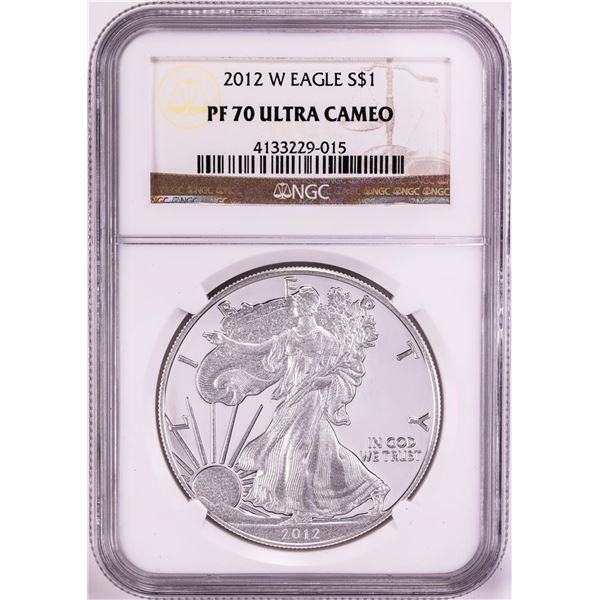 2012-W $1 Proof American Silver Eagle Coin NGC PF70 Ultra Cameo