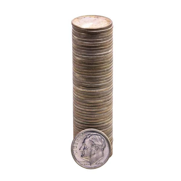 Roll of (50) Brilliant Uncirculated 1963-D Roosevelt Dimes